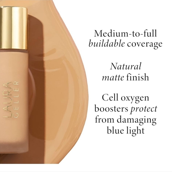 Laura Geller Double Take Liquid Foundation: Golden Medium, NIB - Picture 3 of 7